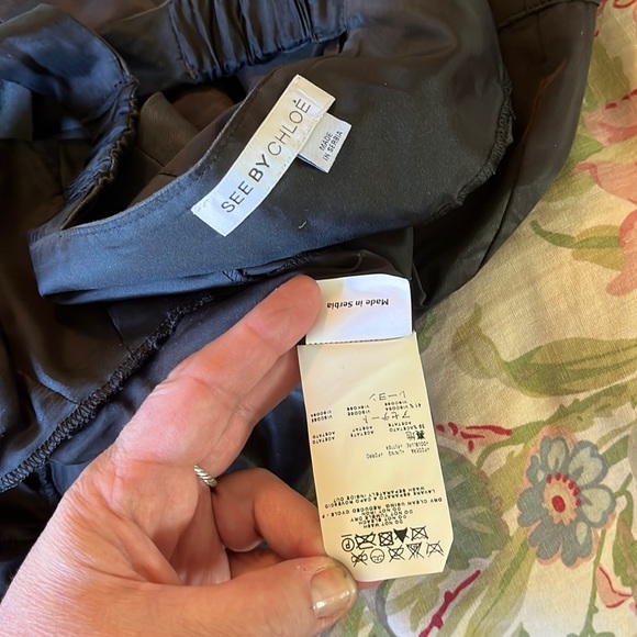 SEE by CHLOE Size 6 TankDress Empire Waist Logo-Button "overall" Straps Overalls - Picture 17 of 17